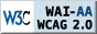 Logotipo de accesibilidad W3C WCAG 2.0 WAI-AA azul